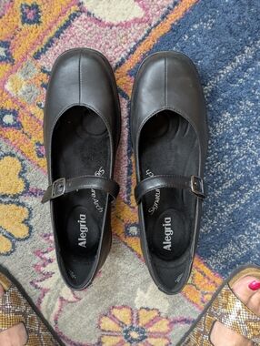 Alegria Haylo Black Wedge Mary Janes